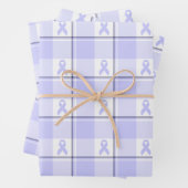 Stomach Cancer Awareness Plaid Periwinkle Ribbon Inpakpapier Vel (In situ)