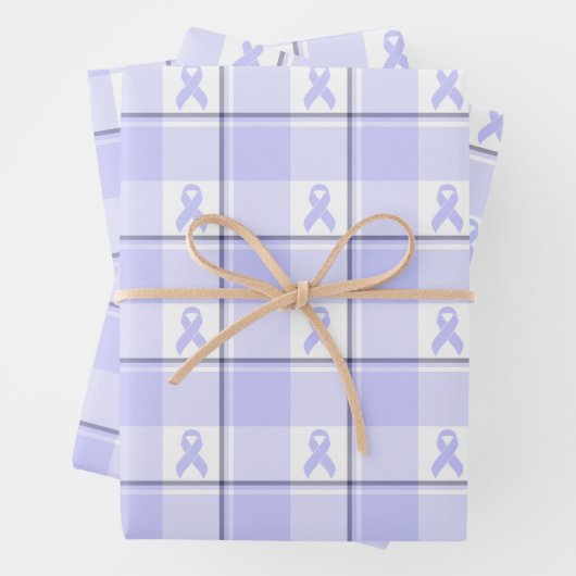 Stomach Cancer Awareness Plaid Periwinkle Ribbon Inpakpapier Vel (In situ)