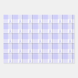 Stomach Cancer Awareness Plaid Periwinkle Ribbon Inpakpapier Vel