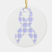 Stomach Cancer Awareness Plaid Periwinkle Ribbon Keramisch Ornament (Voorkant)