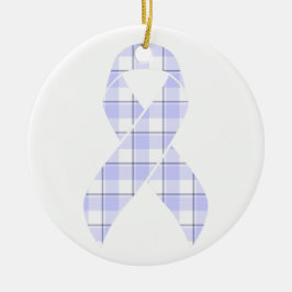 Stomach Cancer Awareness Plaid Periwinkle Ribbon Keramisch Ornament