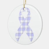 Stomach Cancer Awareness Plaid Periwinkle Ribbon Keramisch Ornament (Links)