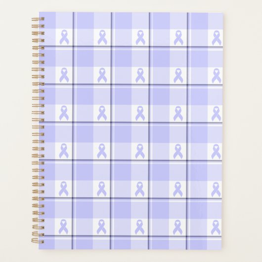 Stomach Cancer Awareness Plaid Periwinkle Ribbon Planner (Voorkant)