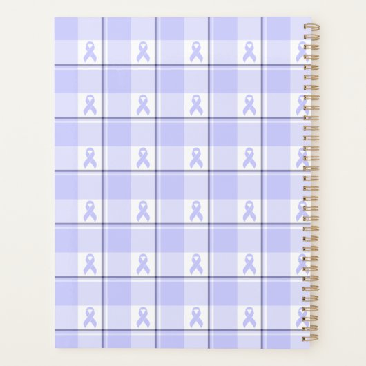 Stomach Cancer Awareness Plaid Periwinkle Ribbon Planner (Achterkant)