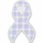 Stomach Cancer Awareness Plaid Periwinkle Ribbon Sticker (Voorkant)
