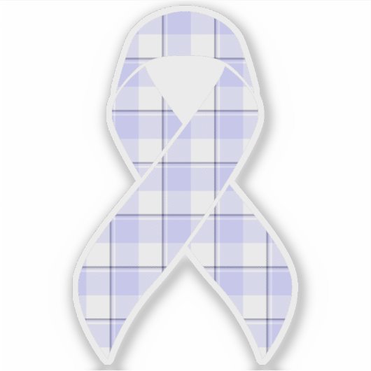 Stomach Cancer Awareness Plaid Periwinkle Ribbon Sticker (Voorkant)