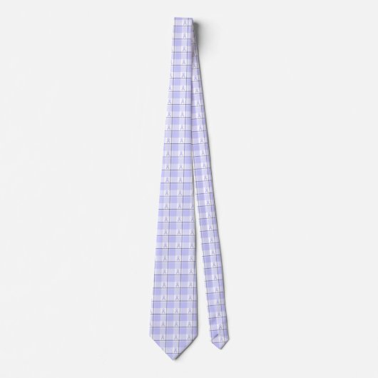 Stomach Cancer Awareness Plaid Periwinkle Ribbon Stropdas (Voorkant)