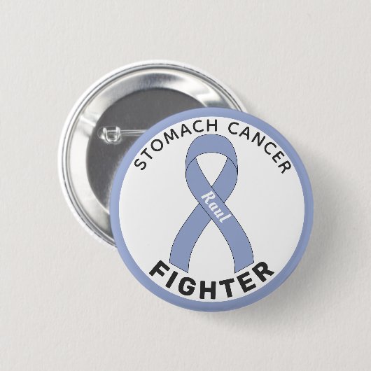 Stomach Cancer Fighter Ribbon White Button (Voorkant /achterkant)