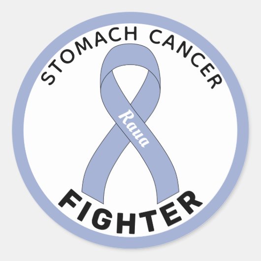 Stomach Cancer Fighter Ribbon White Round Sticker (Voorkant)