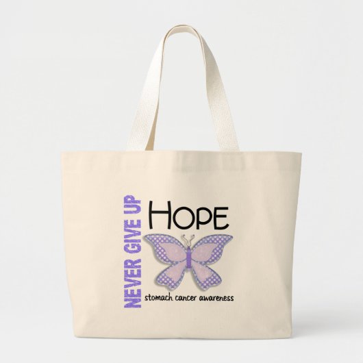 Stomach Cancer geeft Hope Butterfly nooit op. 4.1 Grote Tote Bag (Voorkant)