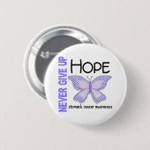 Stomach Cancer geeft Hope Butterfly nooit op. 4.1 Ronde Button 5,7 Cm (Voorkant /achterkant)