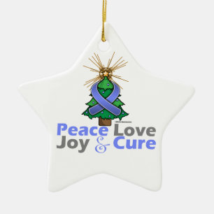 Stomach Cancer Peace Love Joy Cure Keramisch Ornament