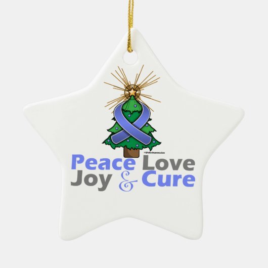 Stomach Cancer Peace Love Joy Cure Keramisch Ornament (Voorkant)
