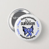Stomach Cancer Survivor Hope Determination Faith Ronde Button 5,7 Cm (Voorkant /achterkant)