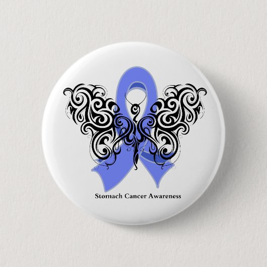 Stomach Cancer Tribal Butterfly Ronde Button 5,7 Cm (Voorkant)