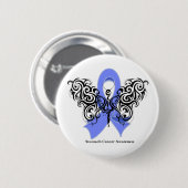 Stomach Cancer Tribal Butterfly Ronde Button 5,7 Cm (Voorkant /achterkant)