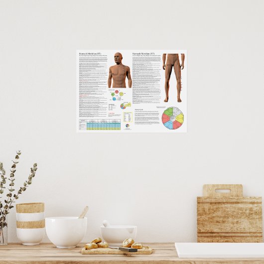 Stomach Meridian Acupuncture Points Poster (Keuken)