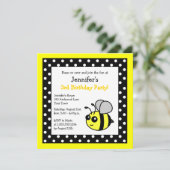 Stombaard Birthday Black & Yellow Polka Dots Kaart (Staand voorkant)