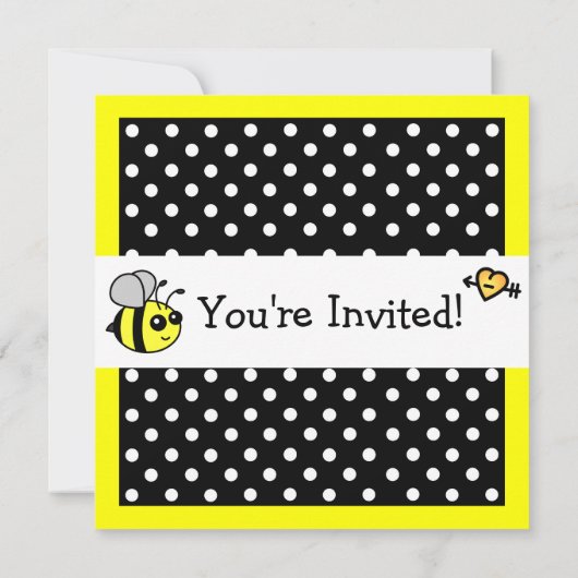 Stombaard Birthday Black & Yellow Polka Dots Kaart (Achterkant)