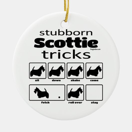 Stombborn Scottie Tricks Keramisch Ornament (Voorkant)