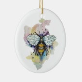 Stombijen en regenboogwas keramisch ornament (Rechts)