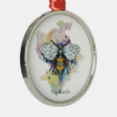 Stombijen en regenboogwas metalen ornament (Rechts)