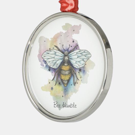 Stombijen en regenboogwas metalen ornament (Links)