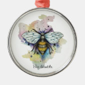 Stombijen en regenboogwas metalen ornament (Voorkant)