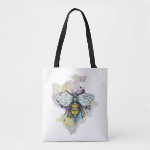 Stombijen en regenboogwas tote bag