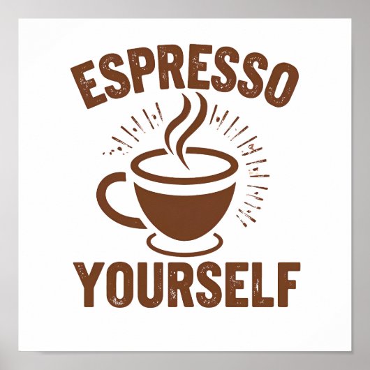 Stomen Espresso Cup Illustratie Poster (Voorkant)