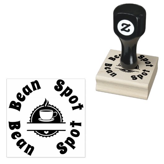 Stomen Koffie Cup Hart Logo 2 zin Rubberstempel (Gestempeld)