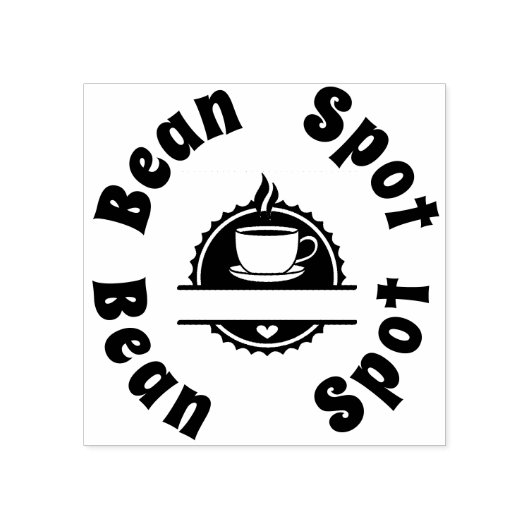 Stomen Koffie Cup Hart Logo 2 zin Rubberstempel (Afrduk)