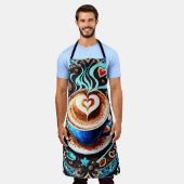 Stomen lattes & Cappuccino koffie ontwerp Schort (Gedragen)