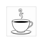 Stomende Kop Koffie Rubberstempel (Afrduk)