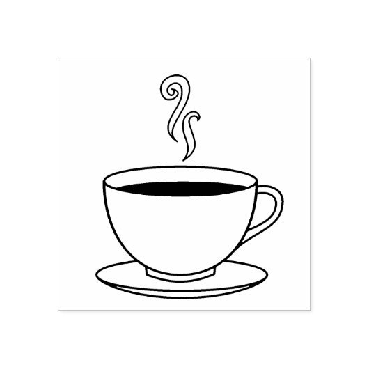 Stomende Kop Koffie Rubberstempel (Afrduk)