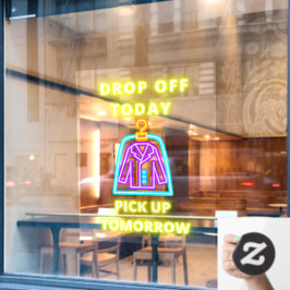 Stomerij Afgeven Ophalen Morgen Nep Neon Raamsticker