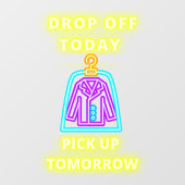 Stomerij Afhalen Morgen Nep Neon Raamsticker (Vel)