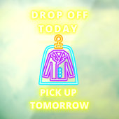 Stomerij Afhalen Morgen Nep Neon Raamsticker (Vel 3)