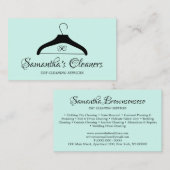 Stomerij Monogram Green Laundormat Hanger Visitekaartje (Voorkant / Achterkant)