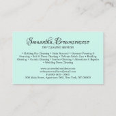 Stomerij Monogram Green Laundormat Hanger Visitekaartje (Achterkant)