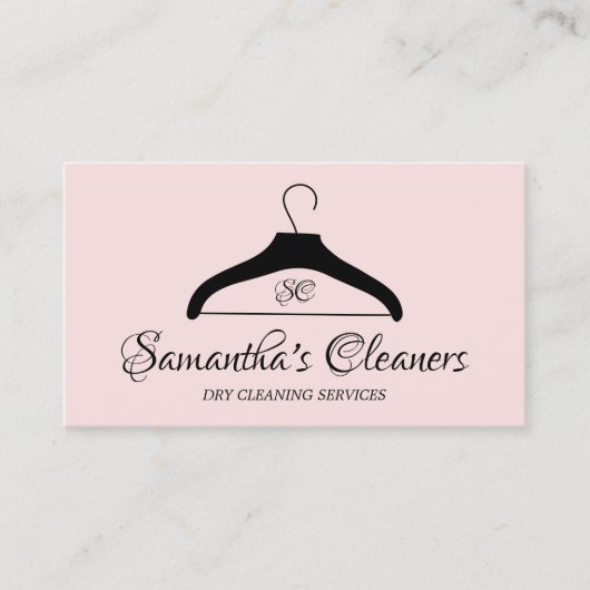 Stomerij Monogram Schoonmaakhanger Visitekaartje (Voorkant)