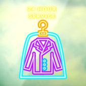 Stomerij Nep Neon 24 Uurs Service Gevel Raamsticker (Vel 3)