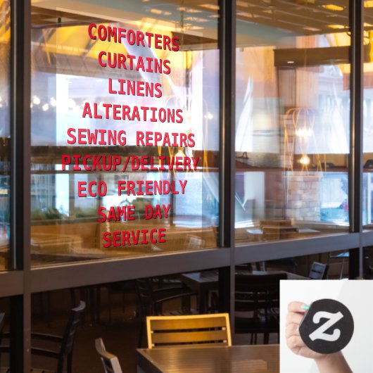 Stomerij Services Voorzijde personaliseren Raamsticker (Restaurant Raam)