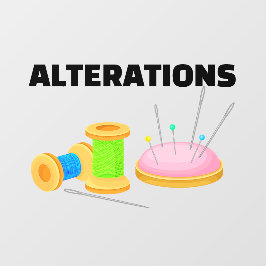 Stomerijen op maat van naaister veranderingen raamsticker