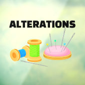 Stomerijen op maat van naaister veranderingen raamsticker (Vel 3)