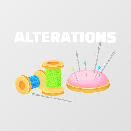 Stomerijen op maat van naaister veranderingen raamsticker