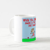 stomkop koffiemok (Voorkant links)