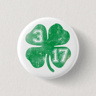 Stomme 3/17 St Patrick's Day Shamrock Ronde Button 3,2 Cm