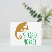 Stomme aap briefkaart (Staand voorkant)
