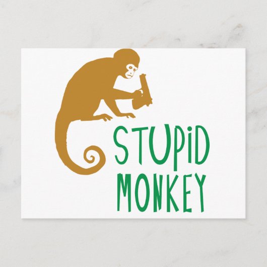 Stomme aap briefkaart (Voorkant)